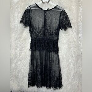 See-Through Black Lace Dress